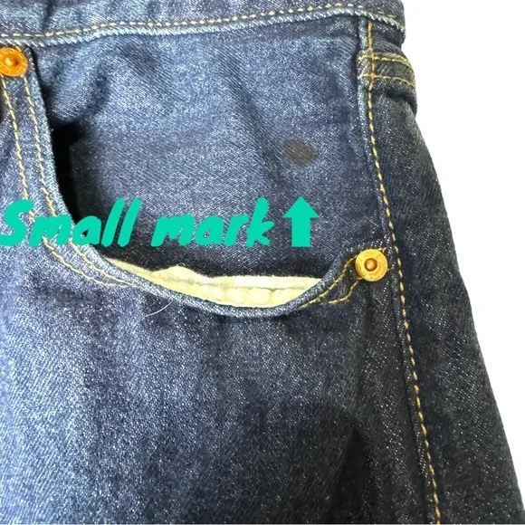 LEVI’S Men’s 501 36 x 30 Original Straight Leg Button Fly Dark Blue Wash Jeans - Picture 6 of 8